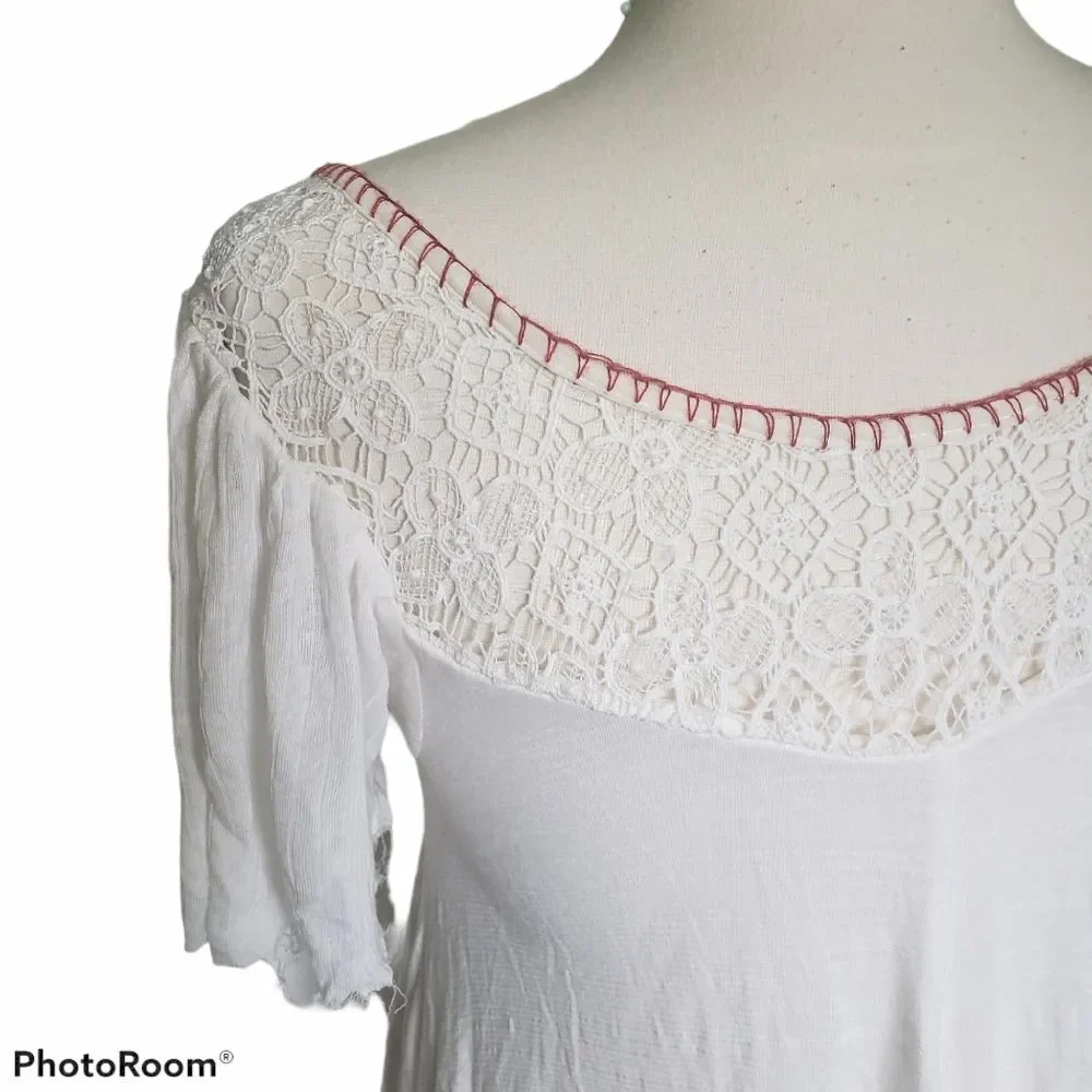 Well Loved FP White Embroidered Top